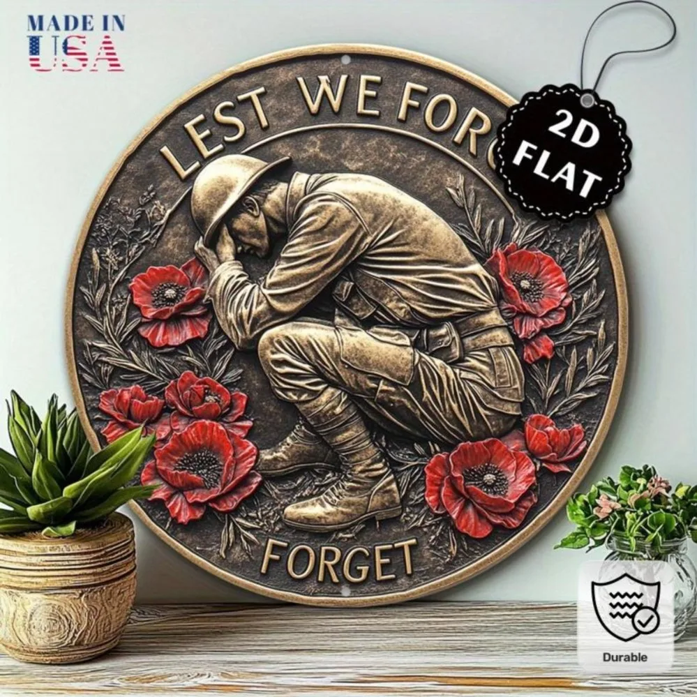 Gold Metal Art Medal - Australian Soldier Remembrance Wall Decoration with 