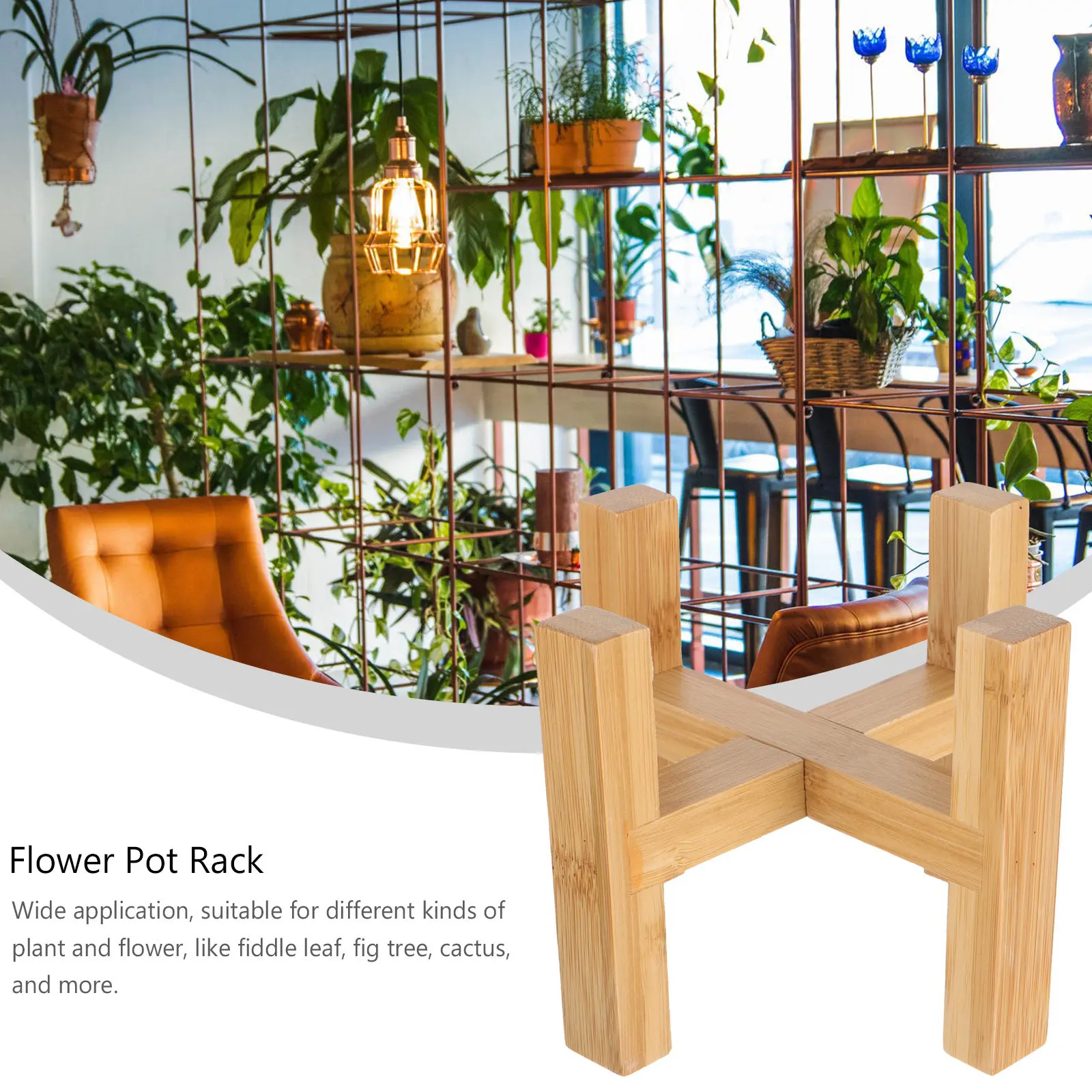Sturdy Wooden Plant Stand for Indoor Outdoor Use Heavy Duty Flower Pot Rack Rustic Potted Plant Holder Garden Patio Office Decor