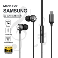 USB Type C Headphones HiFi Stereo surround sound In-ear 3.5mm Wired Music Earbuds For Galaxy S24 S23 S22 Ultra iPhone 15 Pro Max