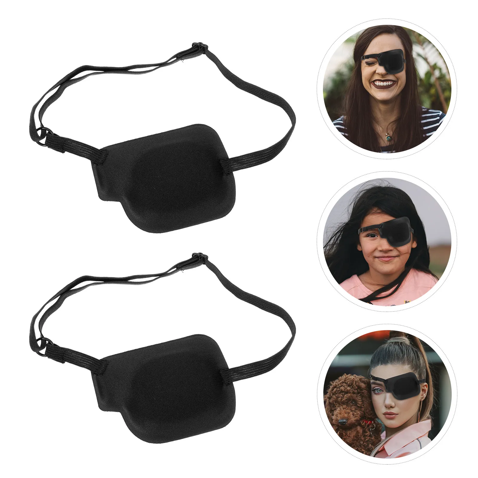 

2Pcs Adjustable Amblyopia Eye Patches 3D Single Eye Mask for Strabismus Correction Thick Light Blocking Comfortable Fit for Kids