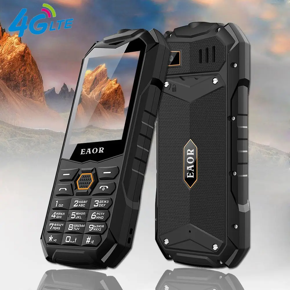 Imagem -02 - Telefone Robusto Eaor-slim com Tocha de Brilho Recurso Real de Provas Bateria Grande Dual Sim Telefones com Teclado Ip68 4g 2g