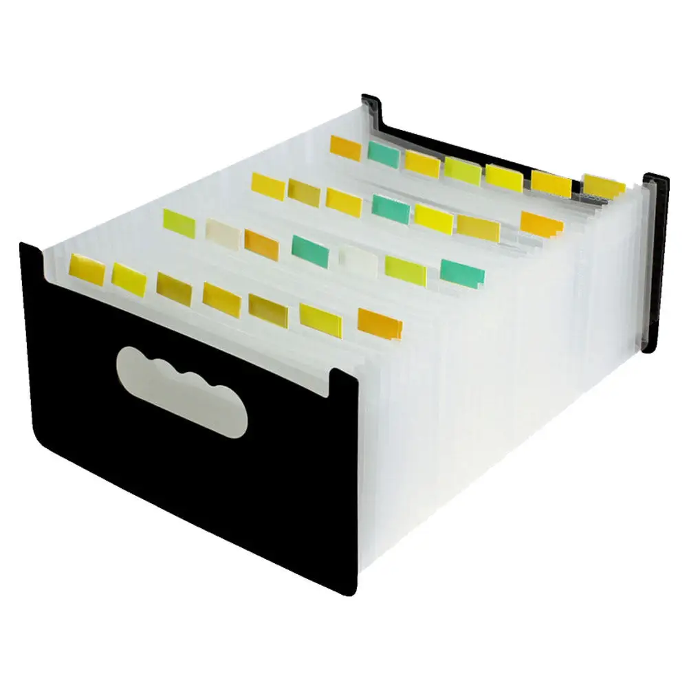 Mini Accordion File Organizer A6 Portable Expanding Document Folder Plastic Multi-Layer Office Supply