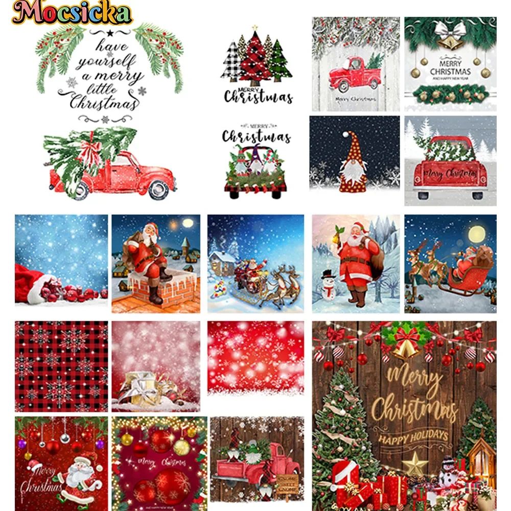 Merry Christmas Decoration Santa Background Winter Night Pine Snowflakes Backdrop Photography Props Interior Studio Wallpaper