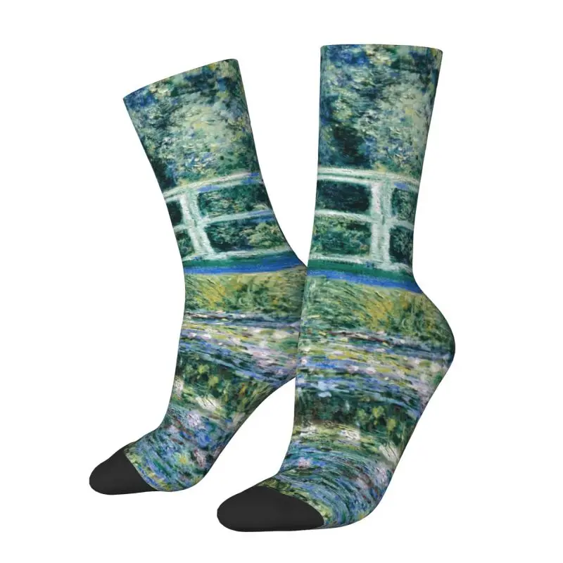 

Kawaii The Waterlily Pond Green Harmony Socks Women Men Warm Claude Monet Water Lilies and Japanese Bridge Football Sports Socks