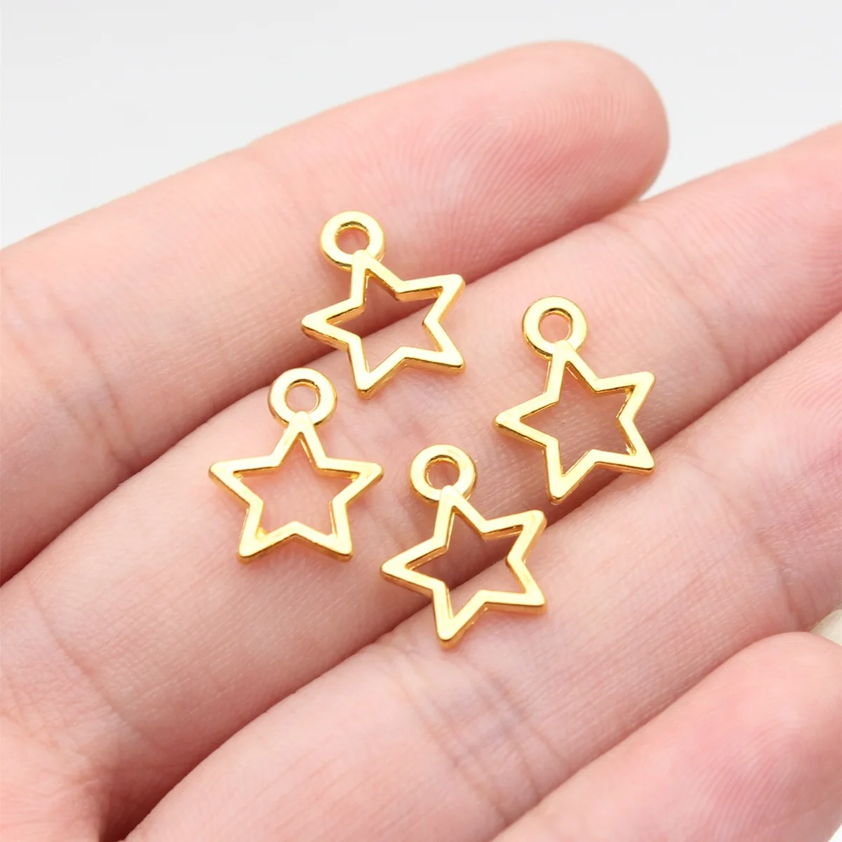 40Pcs/Lot 14*11mm Charms Star Handmade Pendant Making Fit Vintage Tibetan Silver Color  DIY For Bracelet Necklace