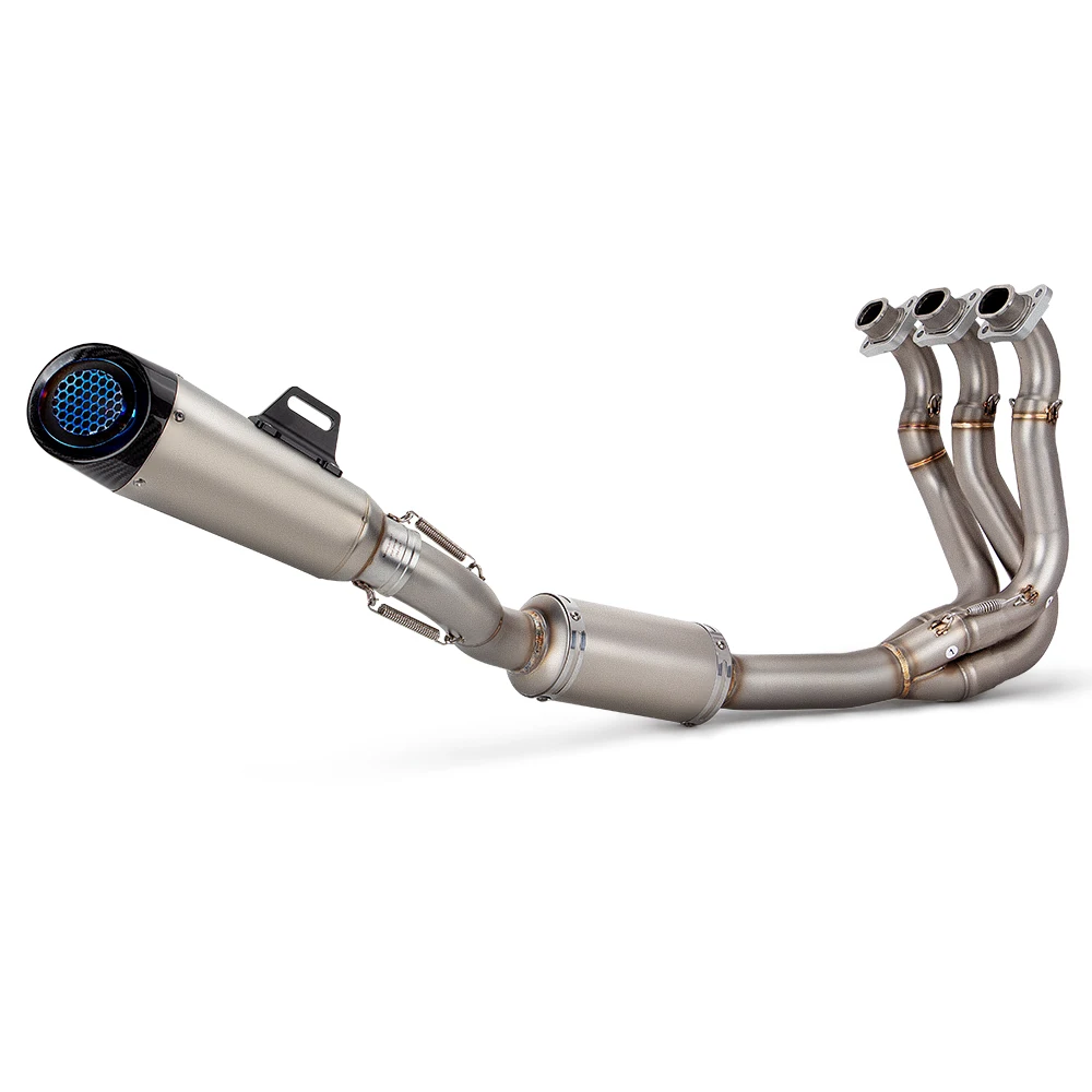 

Motorcycle Exhaust Complete Full Set System Modify Escape for Trident Daytona 660 2021 2022 2023 2024 Front Pipe Muffler