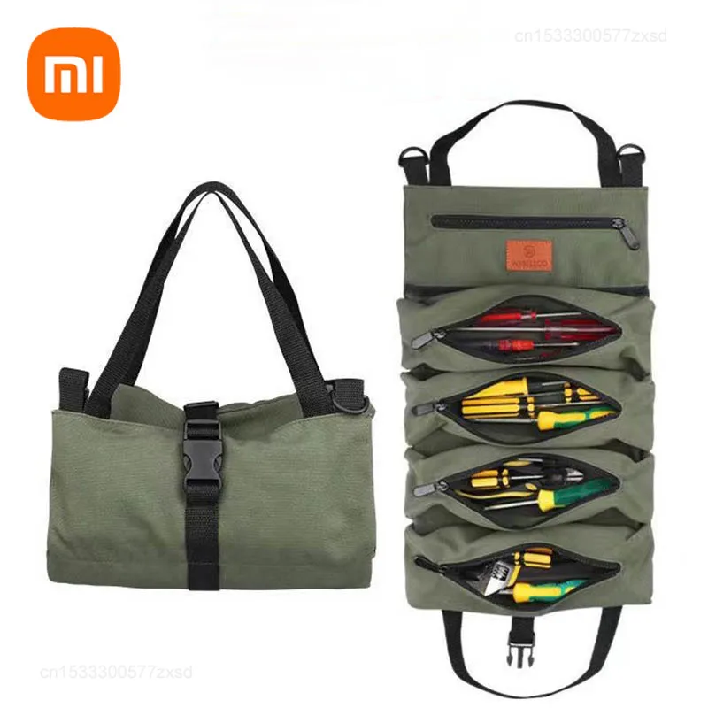 Xiaomi Tool Roll Multi-Purpose Roll Up Tool Bags Wrench Roll Electrician Bags Tool Organizer Car First Aid Kit Wrap Storage Case