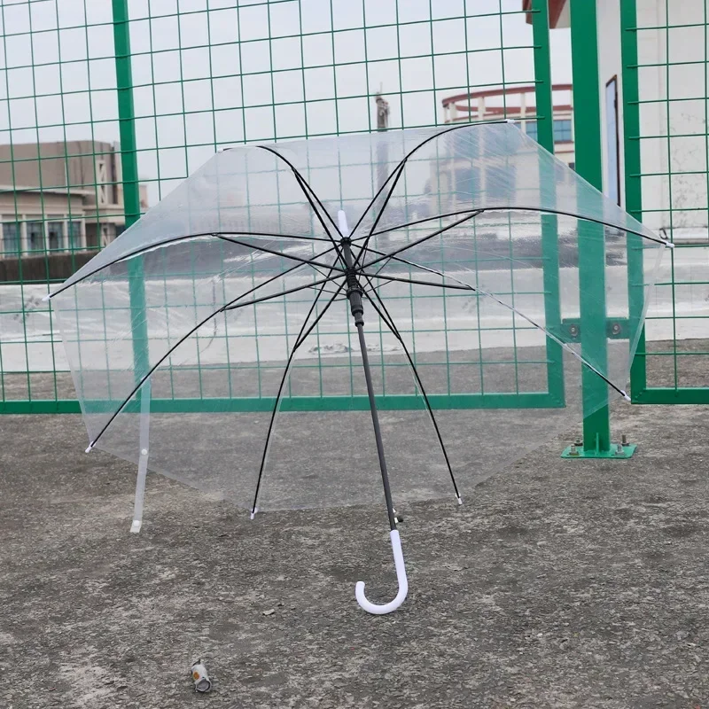 Transparent Poe Automatic Umbrella 8 Open Popular Export Long Handle Umbrella Available parasol umbrella Suitable for children