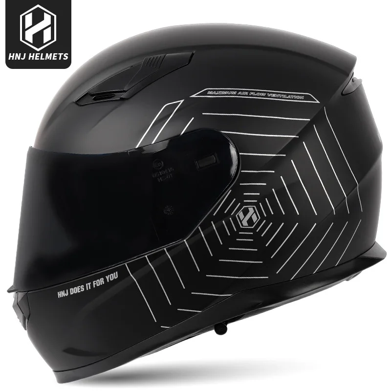 HNJ Motorcycle Helmet Male Female Personalized Bluetooth Knight Full Helmet Motorcycle Safety Helmet Four Seasons