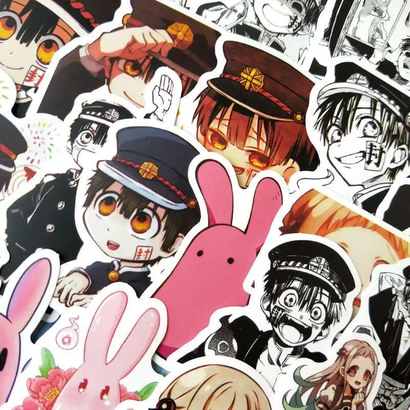50pcs Toilet Bound Jibaku Shounen Hanako Kun Yugi Amane Nene Kou Cosplay Trunk Surface Waterproof Stickers Decoration Prop