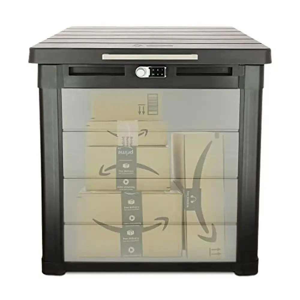 

Outdoor Garden Storage Box Electronic Pinpad Lock Weather Resistant Secure Home Organization Angled Lid Design Strong Robust