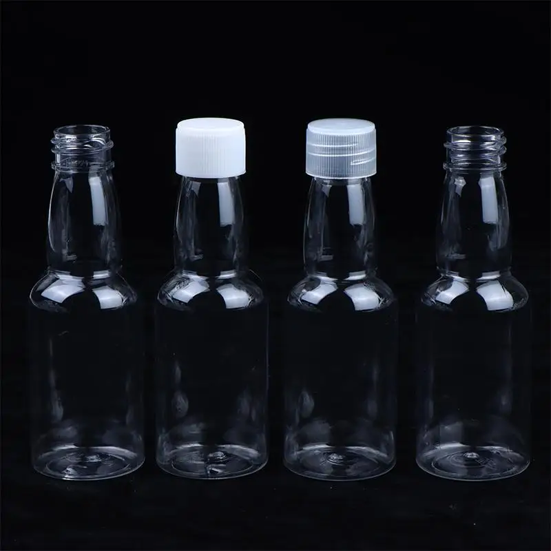 10Pcs 50ML Portable Plastic Mini Liquor Bottle Juice Bottles Reusable Drink Container For Favors Weddings Parties Favors