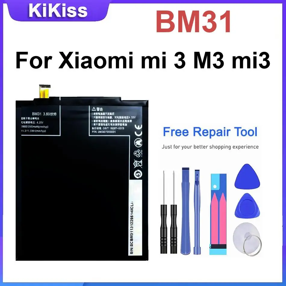 Bateria de Telefone Móvel BM31 Para Xiaomi mi 3 M3 mi3 Baterias Potentes
