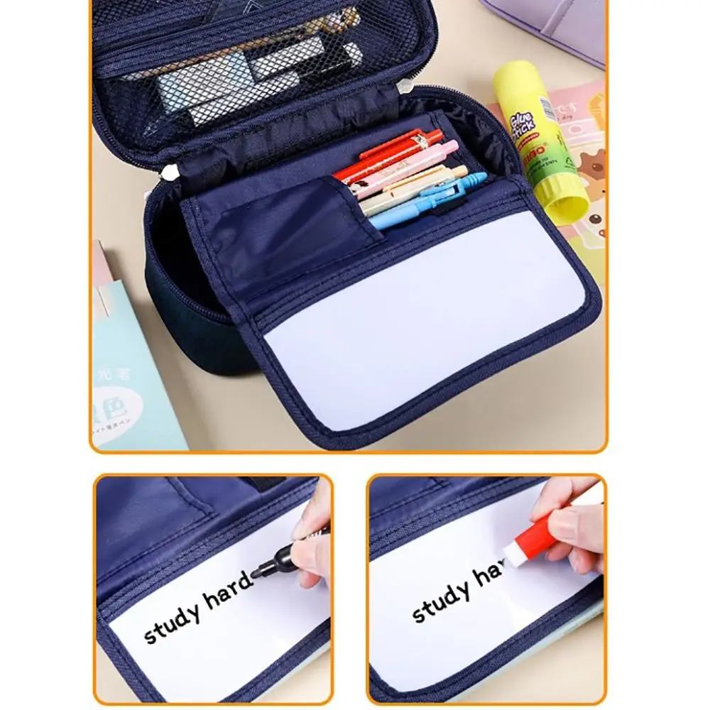 Multi-functional Large Capacity Pencil Case with Writing Board with Handle Stationery Storage Bag Canvas Pen Bag Girls Boys
