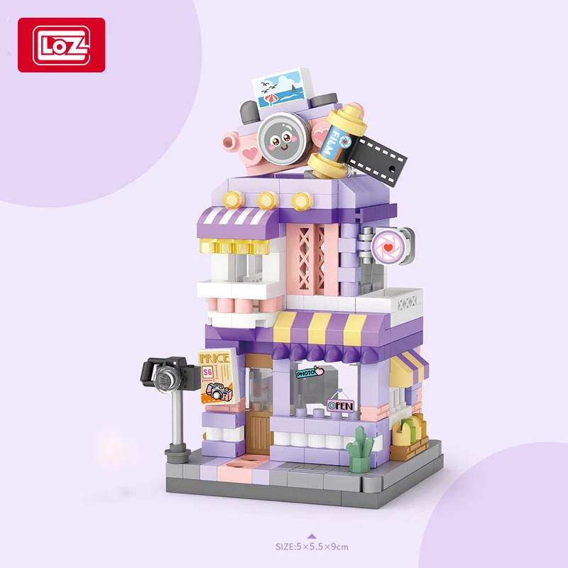 LOZ Street View Series Food Street Ice Cream Shop Panda Cafe Flower Shop Microdeeltjesmodel bouwstenen speelgoed voor kinderen