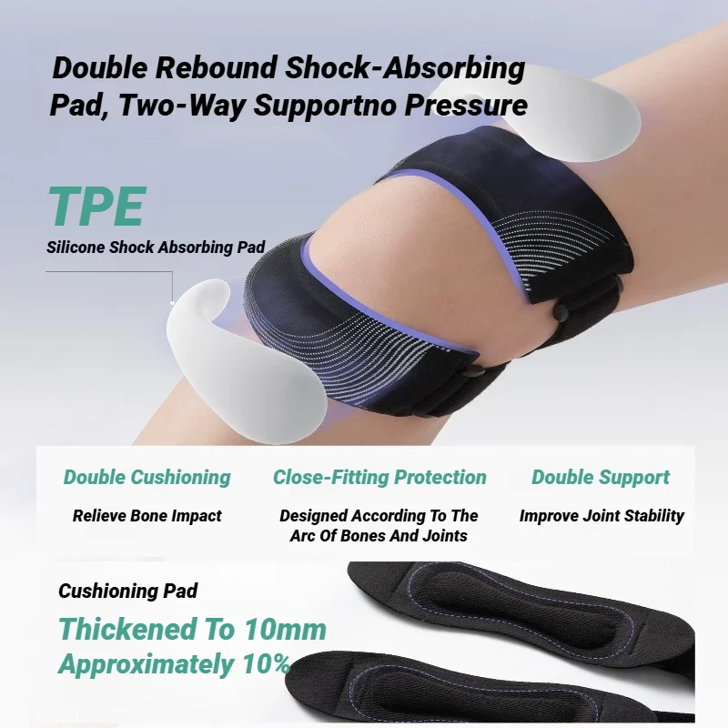 Patella Knee Brace Pro For Meniscus Adjustable Orthopedic Compression Patellar Tendon Support Strap With Pads Pain image 3