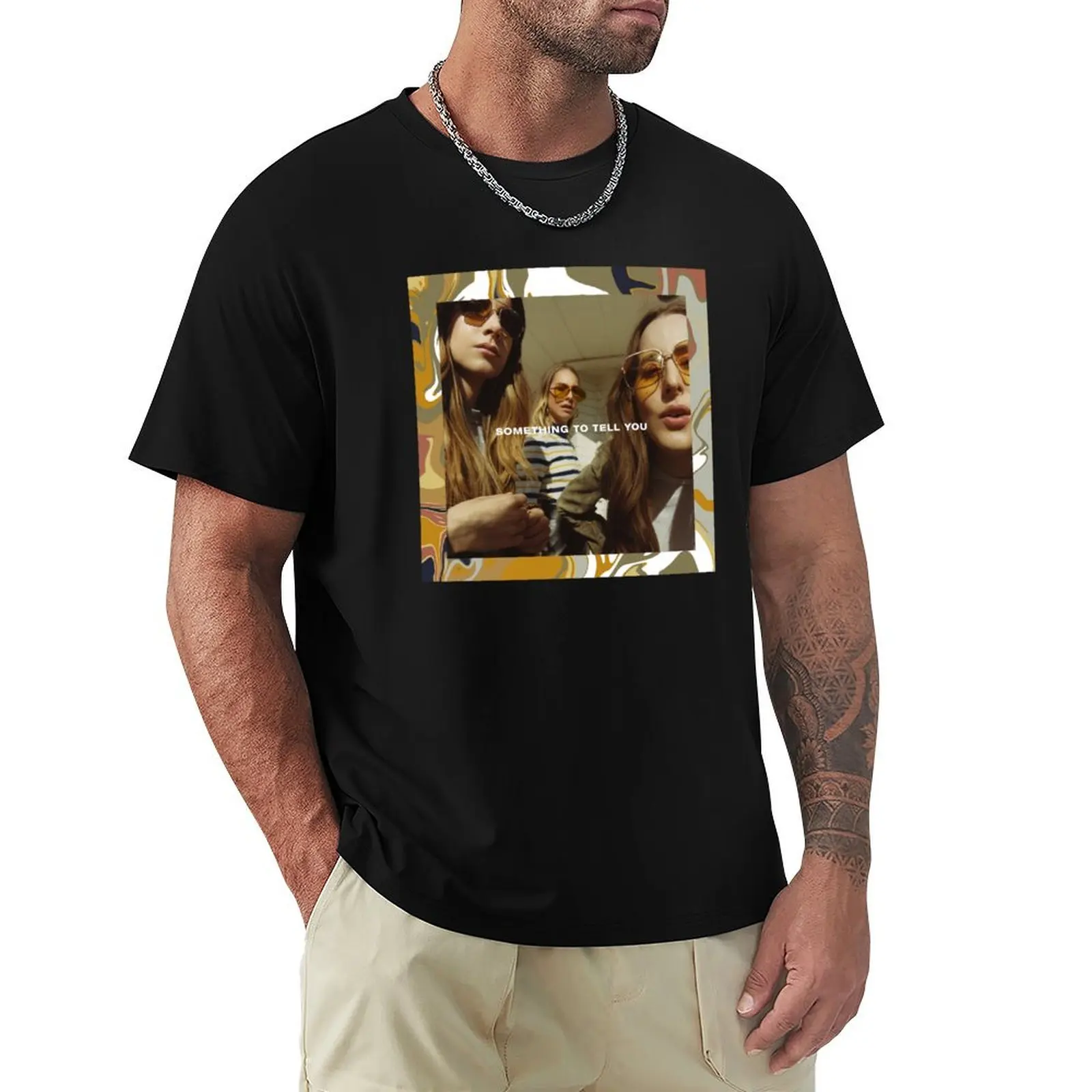 

Haim Something To Tell You Album Art Cover T-Shirt Simple Casual Short Sleeve Tee