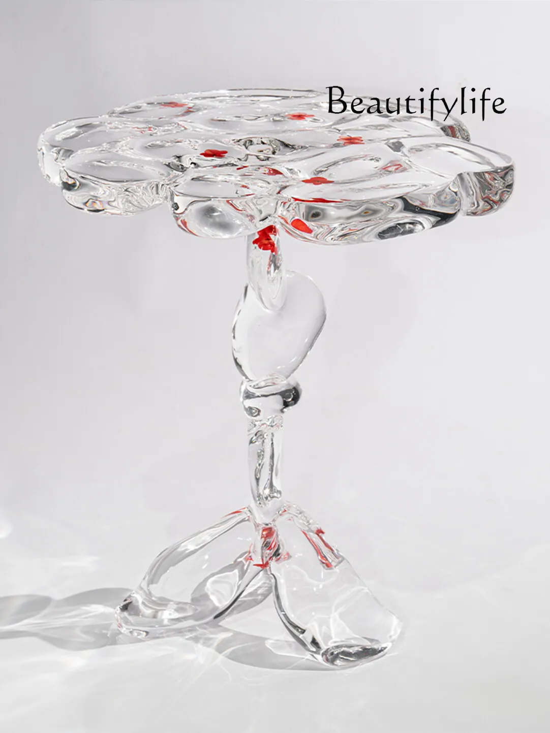 

Modern light luxury high-grade platinum crystal acrylic coffee table, living room home lobby crystal special-shaped tea table ed