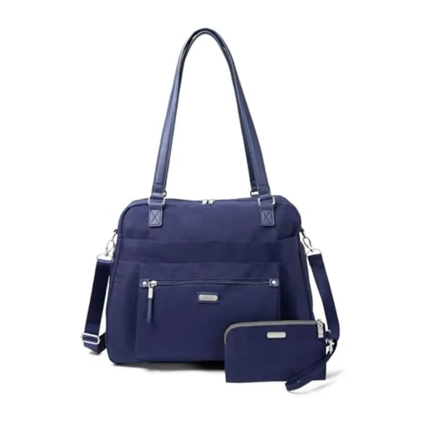 

Women's Overnight Expandable Laptop Tote in Navy Blue with Waterproof Polyester Material and Extra Storage Compartments