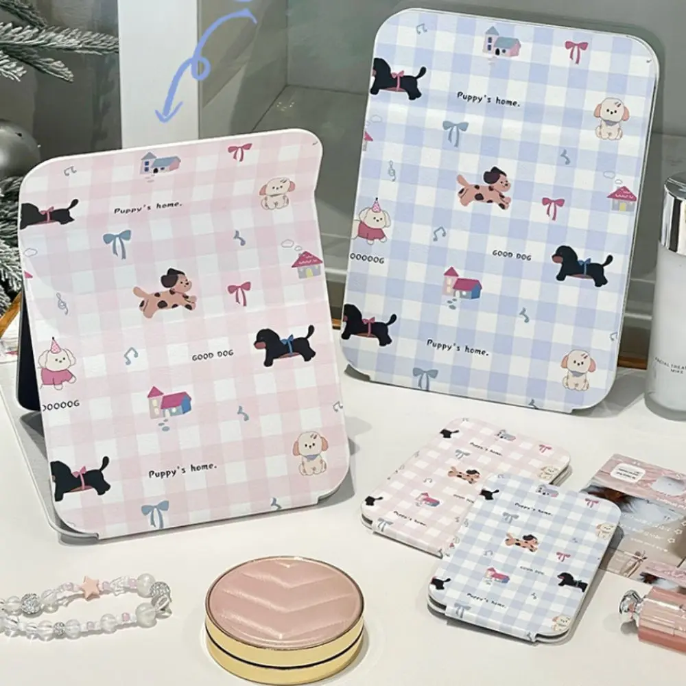 New Foldable Makeup Mirrors Stand Cartoon Pattern Handheld Mirror Single-sided Square Cosmetic Mirror