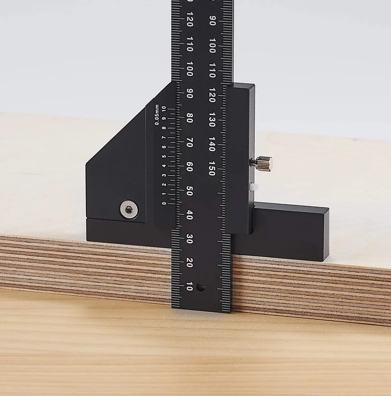 Aluminum Alloy T-shaped Ruler, Woodworking Multi-functional Scribing Ruler, Woodworking Scribing Device, Caliper