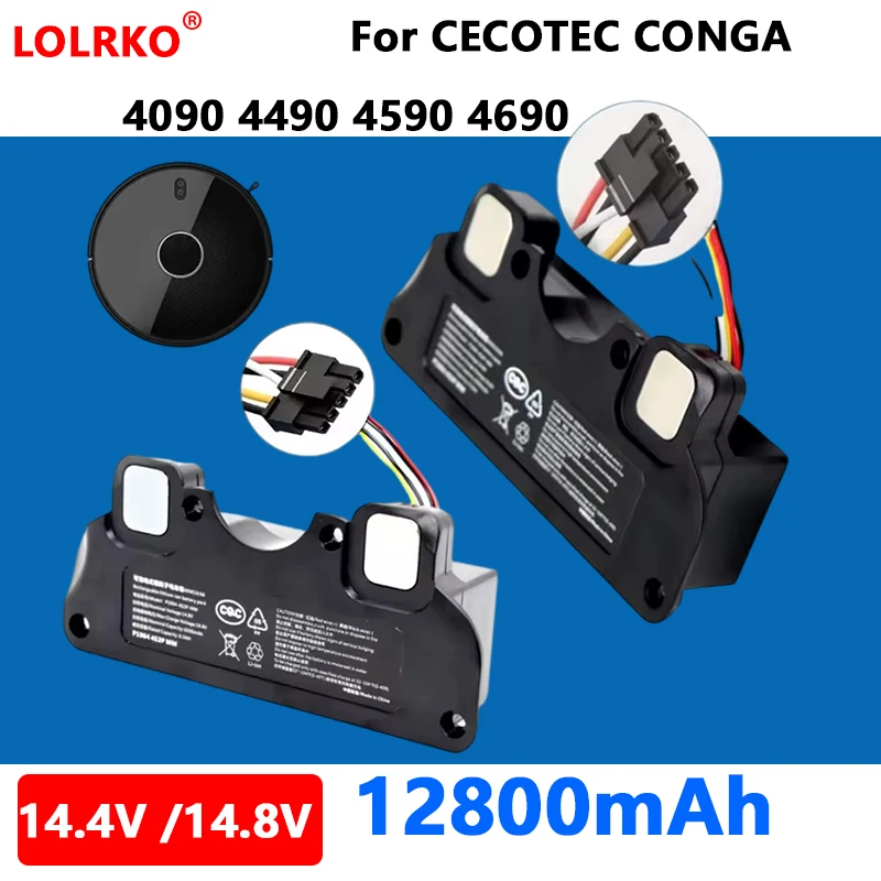 Original CECOTEC CONGA 4090 4490 4590 4690 Robot Vacuum Cleaner Accessories Spare Parts Tool 12800mAh Replacement Battery