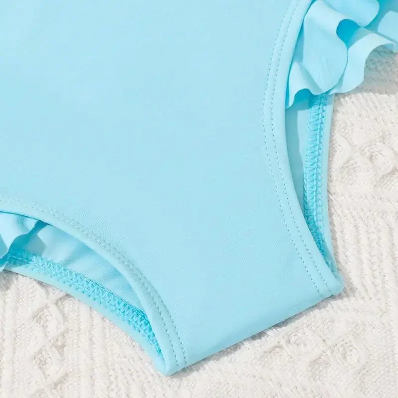 

Детский купальный костюм, комплект из трех предметов, бикини, топ, юбка, купальник с высокой талией для девочек, детский купальный костюм, летняя пляжная одежда