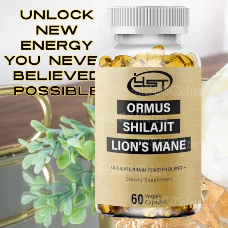Ormus Shilajit Lion's Mane Hemp Protein Powder - The Only Mixture of Energy, Memory, and Focus -60 Vegetarian Capsules