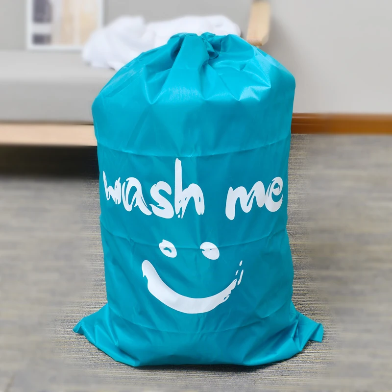 Washable Dirty Clothes Organizer Oxford Laundry Bag Wash Me Travel Organizer Folding Bag Laundry Drawstring Bag Cartoon Cute