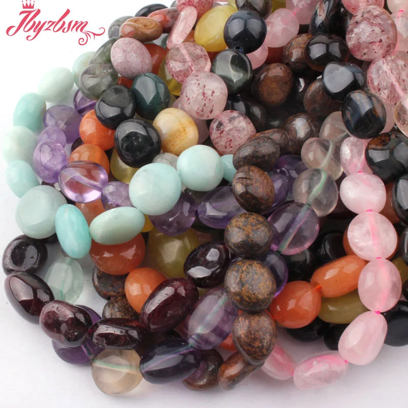 6x11-7x12mm Freeform Garnet Amazonite Fluorite Natural Stone Loose Bead for Needlework DIY Accessories Charms Jewelry Making 15\