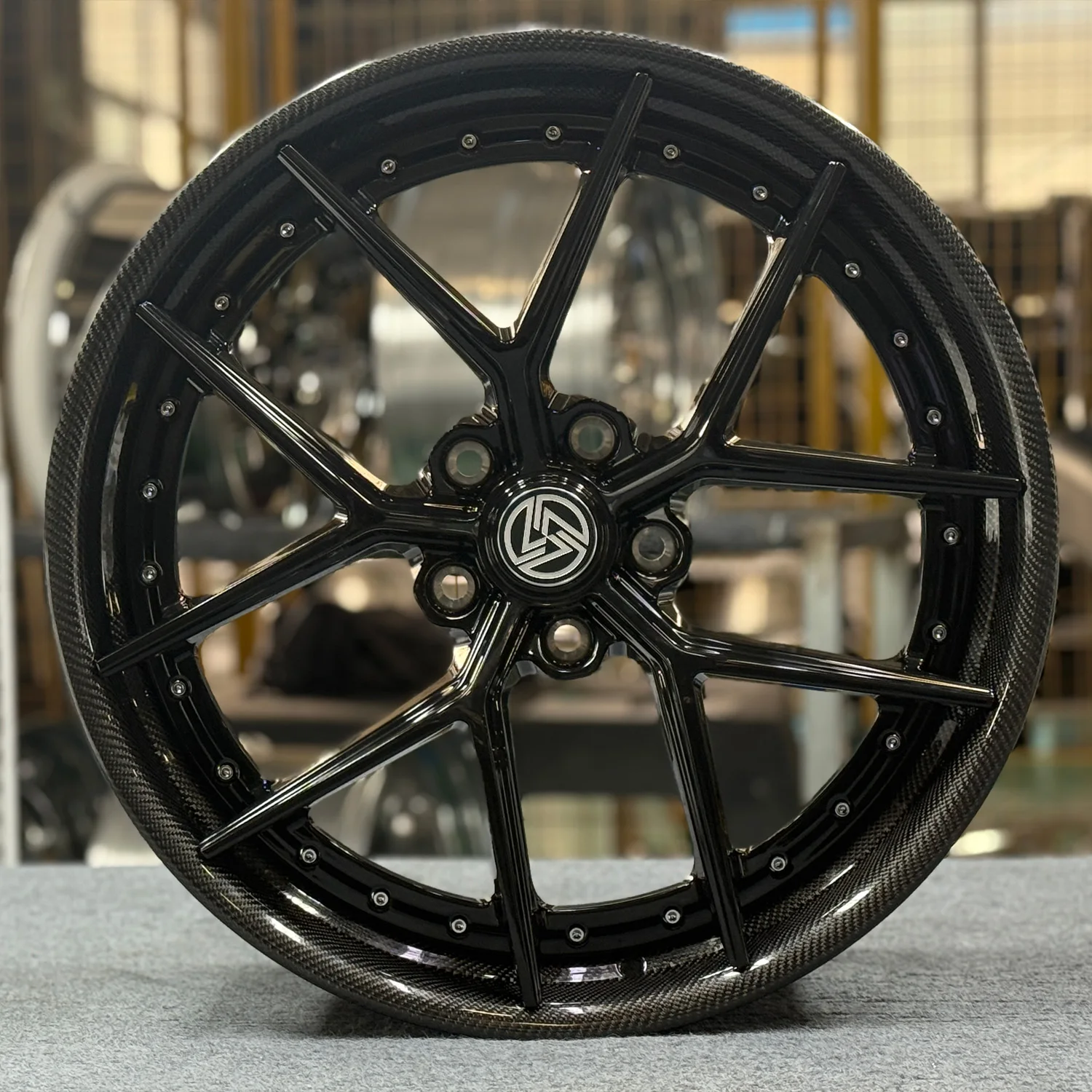 XL 2-Piece Carbon Fiber Wheel Deep Dish Concave Alloy Car Rim Custom Forged Racing Car Wheel 5x114.3 5x120 5x112 Wheels