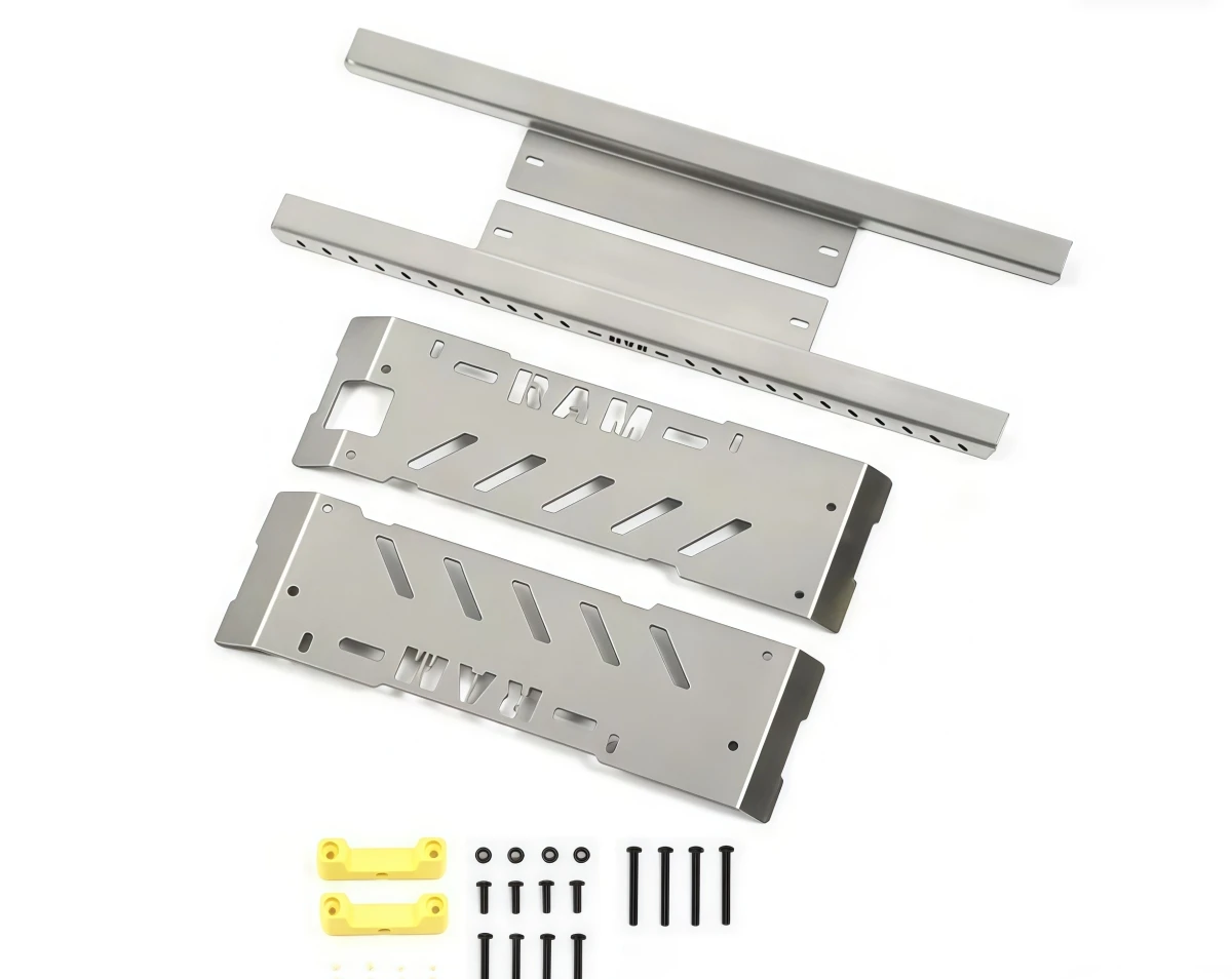 Stainless Steel Side Guard Nerf Bar Side Step for KM Traction Hobby 1/8 RAM 1500 Tyrannosaurus RC Crawler Upgrade Parts