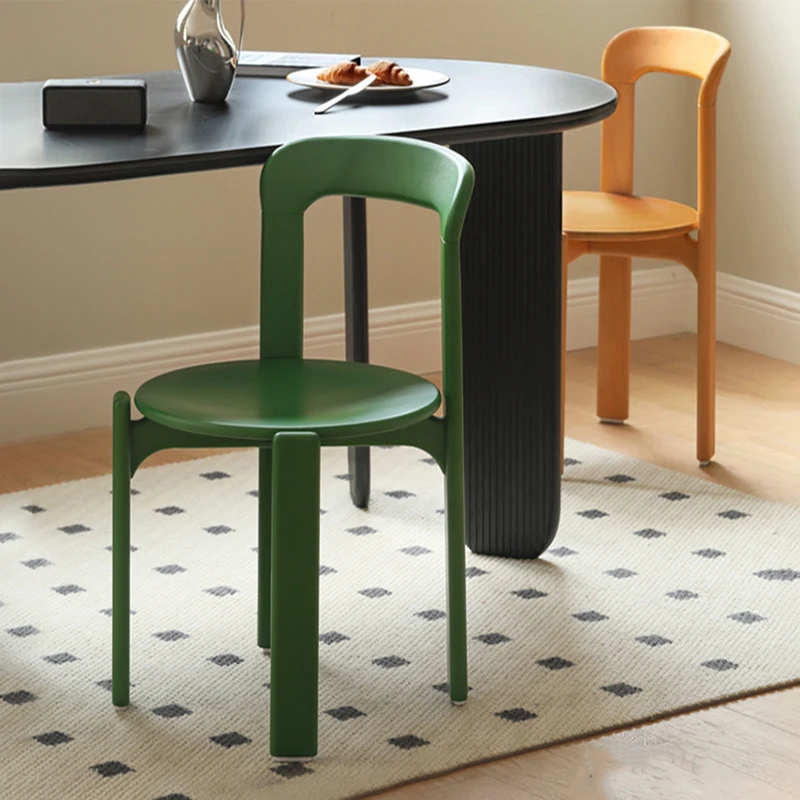 Chaises Ménagers Modernes en Bois Massif, Tables de Salle à Manger à la Mode, Empilables avec Maille, IQUE ols Rouges