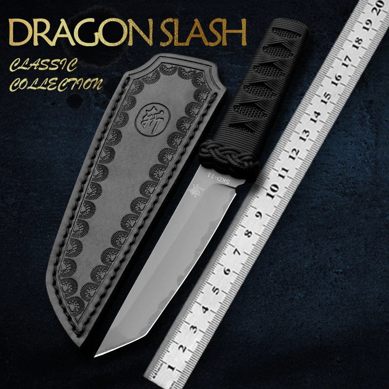 HUANGFU High quality SKD-11 steel camping fishing knife outdoor knife fixed blade rescue survival knife straight knife