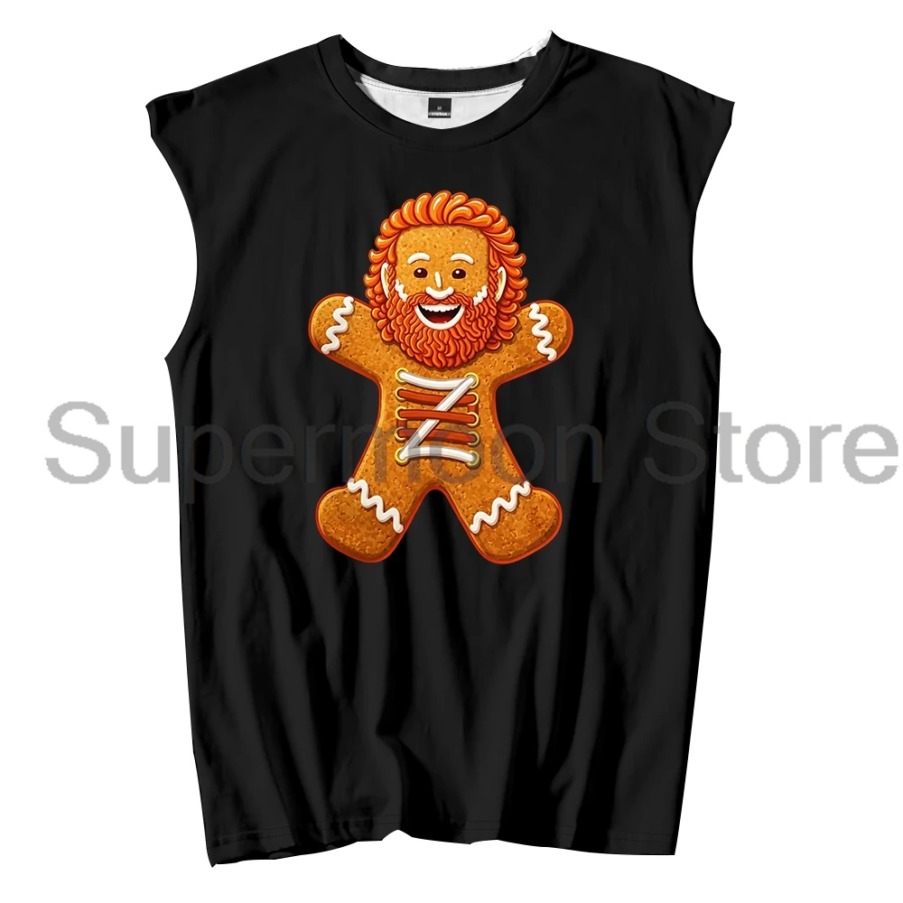 Sami Zayn Gingerbread Tank Tops Cartoon Logo Unisex Sleeveless Gym Vest Women Men Outdoor Streetwear Tops
