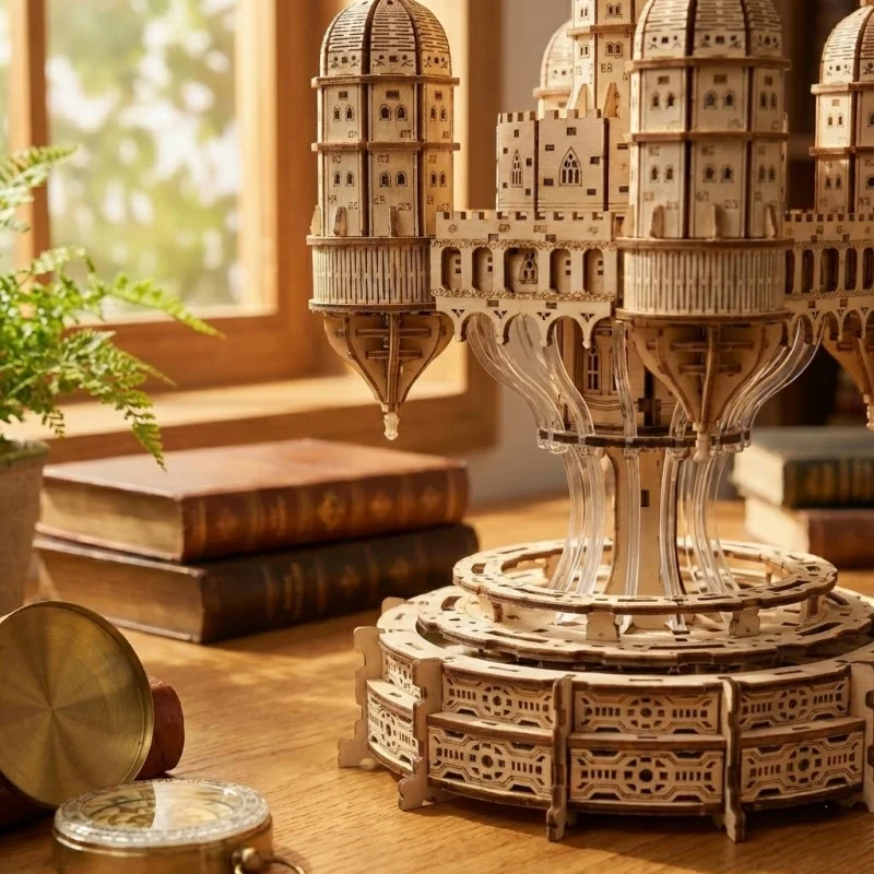 

OUZEY 3D Wooden Puzzle Sky Castle DIY Assembly Model Desktop Decoration Creative Toy Gift Box Suitable For Teenagers And Adults