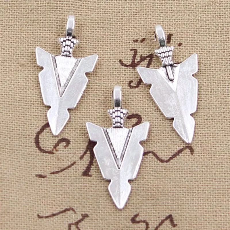 20 sztuk Charms indyjski groty strzałki sztylet 28x15mm ręcznie robiony wisiorek dopasowanie, Vintage tybetański brąz, DIY na naszyjnik