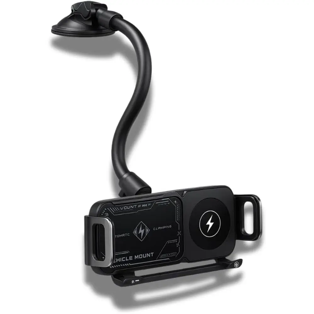 

Беспроводное автомобильное крепление, держатель для телефона с автоматическим зажимом и быстрой зарядкой – Беспроводное автомобильное крепление для зарядки телефонов iPhone и Android