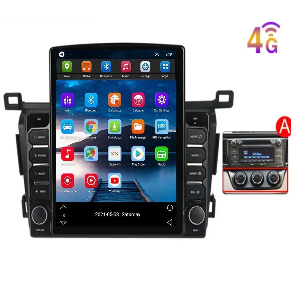 For Tesla Style 2Din Android13 Car Radio For TOYOTA RAV4 2013 -2035 Multimedia Video Player GPS Stereo Carplay DSP RDS Camer