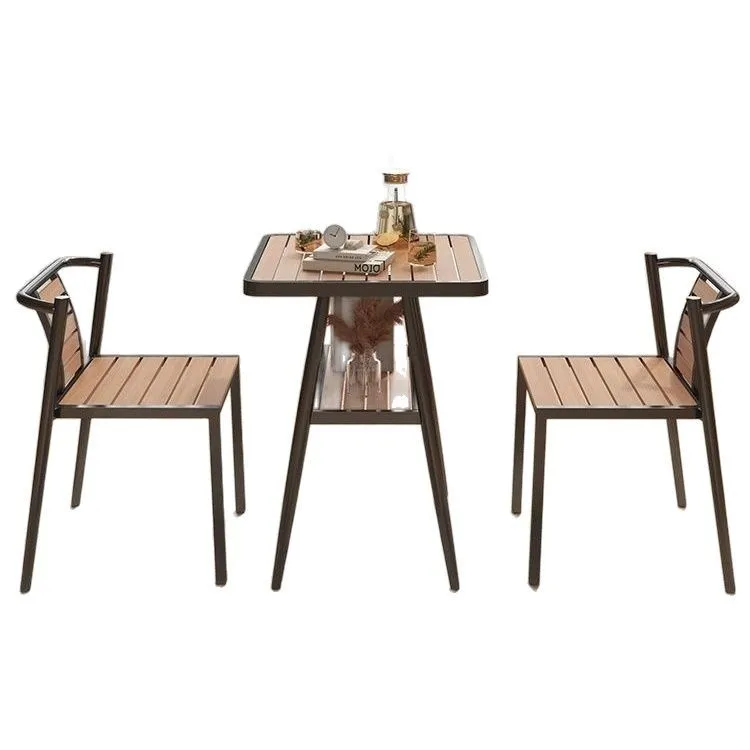 

Balcony leisure area layout villa simple outdoor table and chair combination household Internet celebrity tea table small househ
