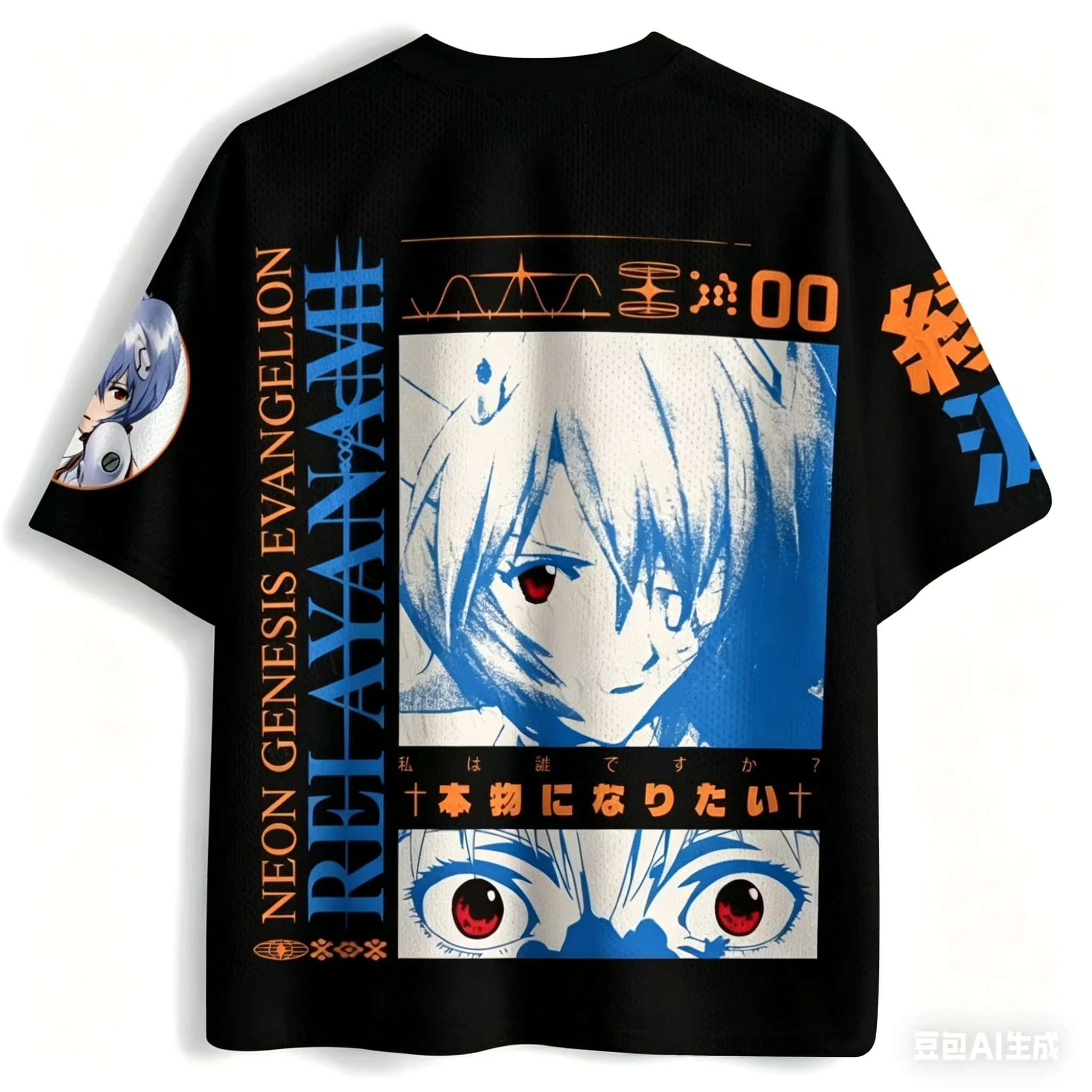 Neues Herren-Rei-Ayanami-Shirt 3D Kurzarm-Kindershirt Neon Genesis Gospel Anime Mechanical Fans Casual Streetwear