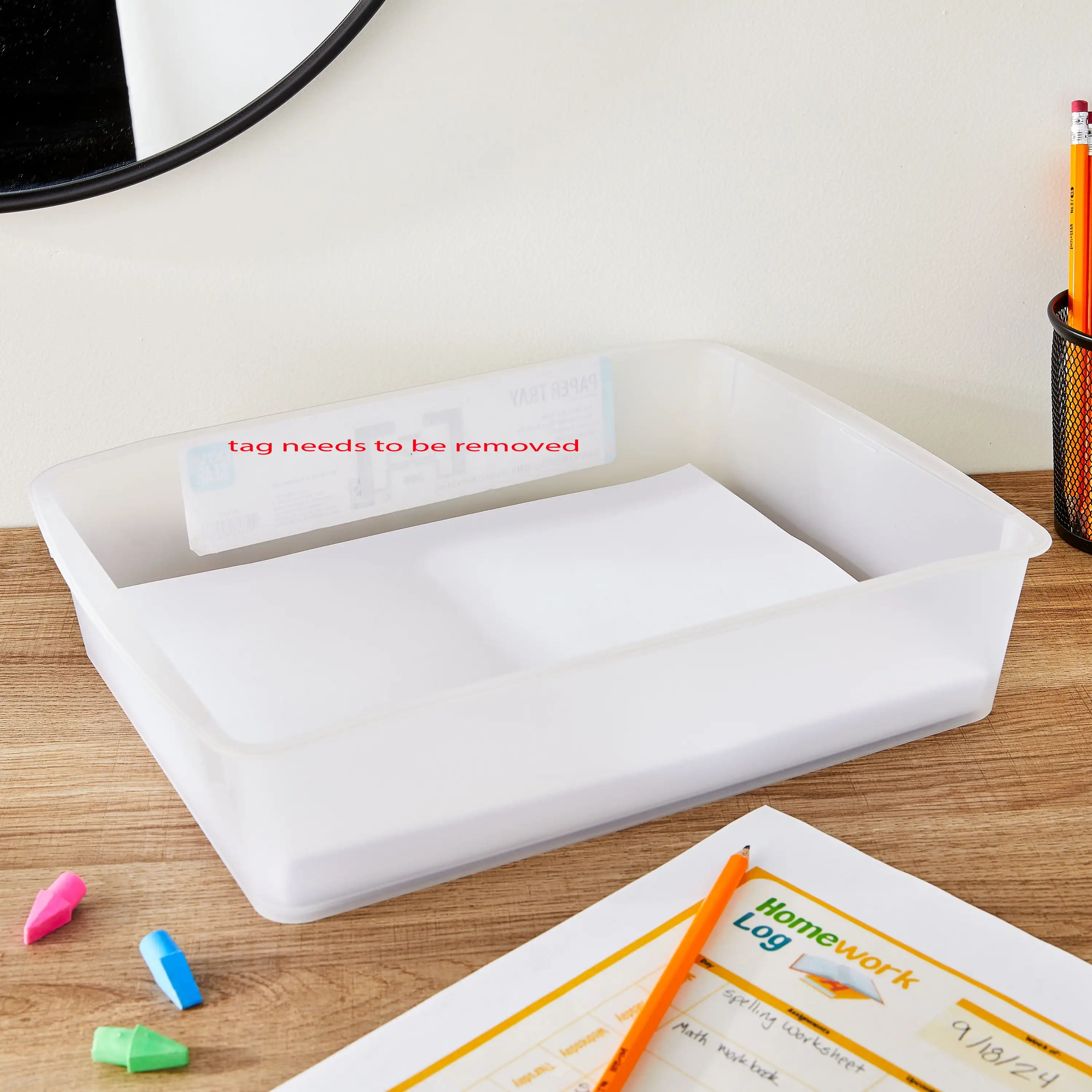 플라스틱 편지함, 편지 크기 종이 분류기, 투명, 5팩