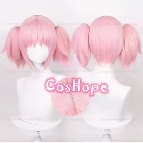 Kaname Madoka Cosplay Wig 30cm Pink Wig Cosplay Anime Cosplay Wigs Heat Resistant Synthetic Wigs