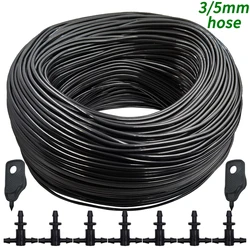 WUJIE 5-140m Garden Watering 3/5mm Hose Irrigation Pipe 1/8'' Tubing Greenhouse Bonsai Plant Flower Drip Arrow Dripper Sprinkle
