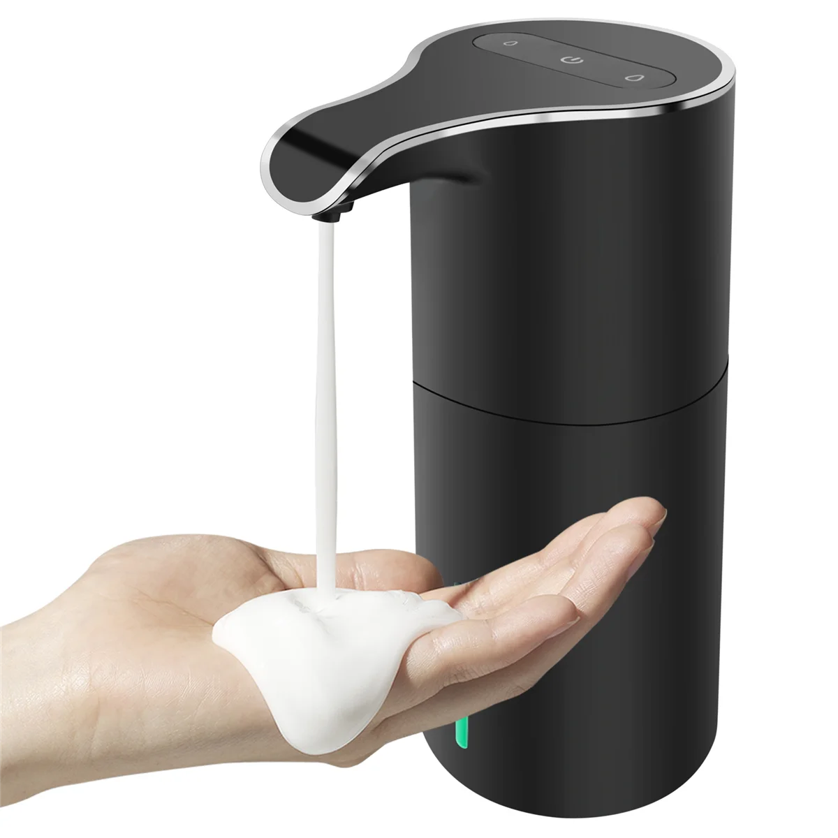 Dispenser automatico di sapone nero, Dispenser di sapone in schiuma Dispenser di sapone automatico senza contatto ricaricabile per il bagno