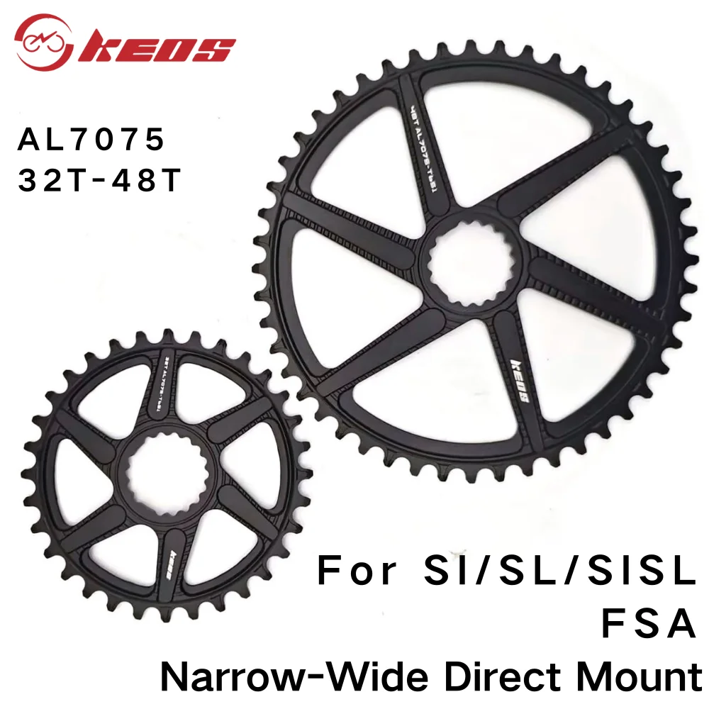 KEOS Direct Mount Narrow-Wide CNC Chainring AL7075 for Cannondale SL/SISL/FSA, 32-48T Single Chainring Lightweight Durable Bike