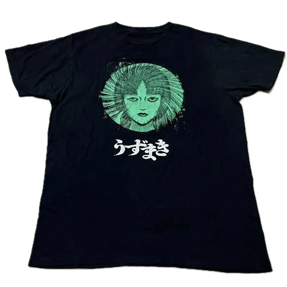 Junji Ito Uzumaki Horror Manga Spiral Curse Mint Green Graphic Tee Cotton Mens Womens T-Shirt Summer Streetwear