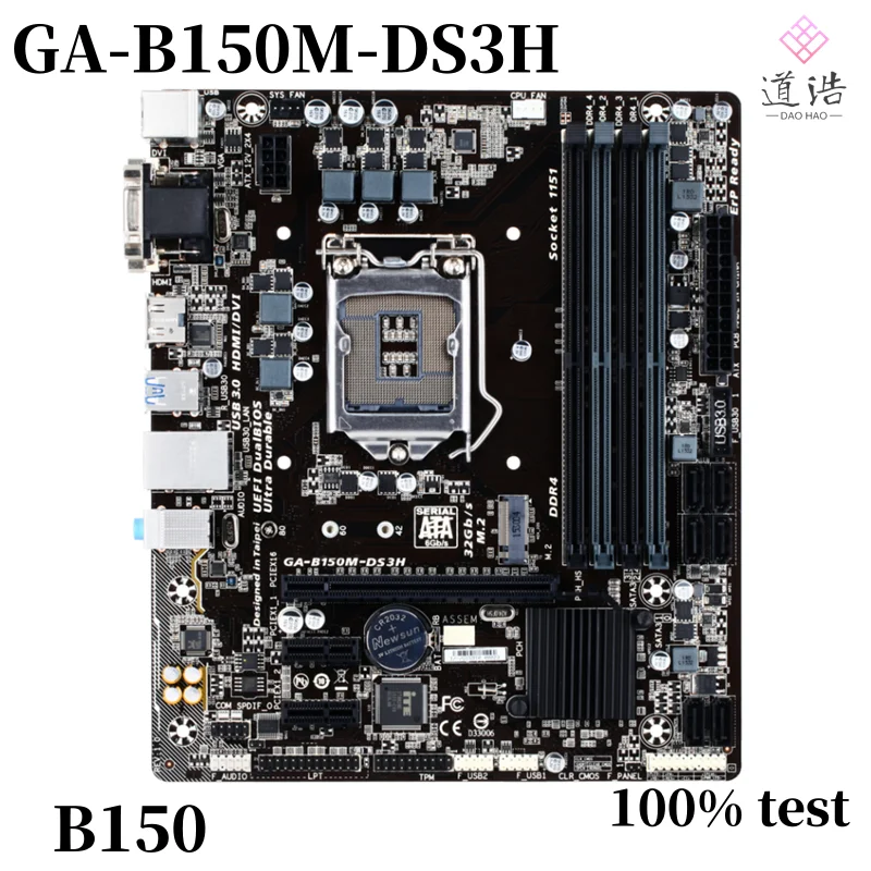 

B150 Motherboard For GA-B150M-DS3H 64GB HDMI M.2 LGA 1151 DDR4 Micro ATX Motherboard 100% Tested Fully Work