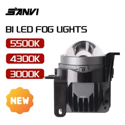 SANVI 3 Colors Bi Led Fog Light Lenses for Car 12V Toyota Lexus 5500k 3000k 4300K Fog Driving Lamp High/Low Beam Projector