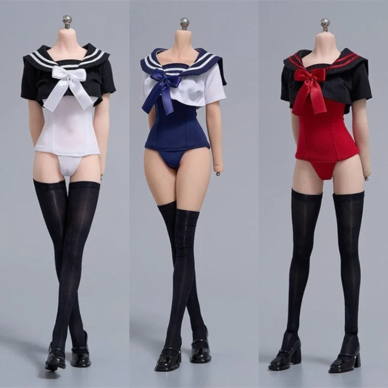 Pré-vente CD099 – Nouvelle tenue de bain mignonne style écolier avec nœud papillon, échelle 1/6, pour figurines d'action de 12 pouces, idéale pour le DIY